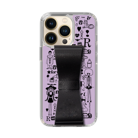 Slim Protection Case - STAND & RING RIBBON Black［ Rune Naito - RUNE Girl Retro & Modern - Purple ］