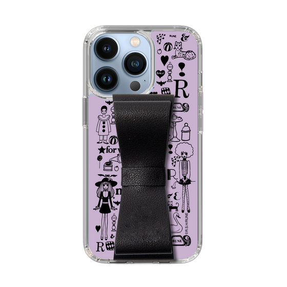 Slim Protection Case - STAND & RING RIBBON Black［ Rune Naito - RUNE Girl Retro & Modern - Purple ］