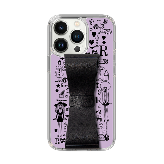 Slim Protection Case - STAND & RING RIBBON Black［ Rune Naito - RUNE Girl Retro & Modern - Purple ］