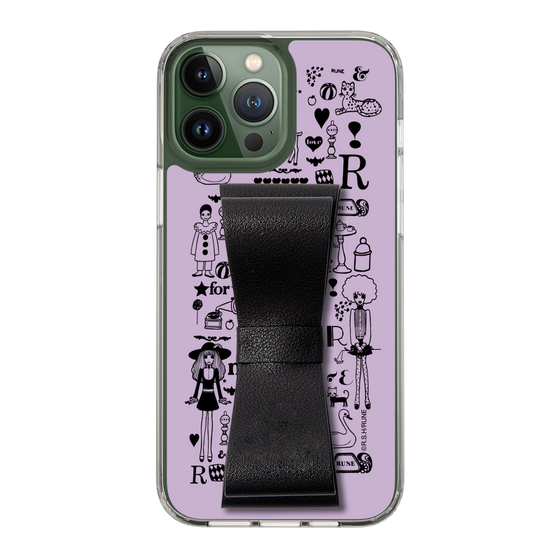 Slim Protection Case - STAND & RING RIBBON Black［ Rune Naito - RUNE Girl Retro & Modern - Purple ］
