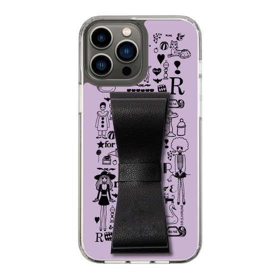 Slim Protection Case - STAND & RING RIBBON Black［ Rune Naito - RUNE Girl Retro & Modern - Purple ］