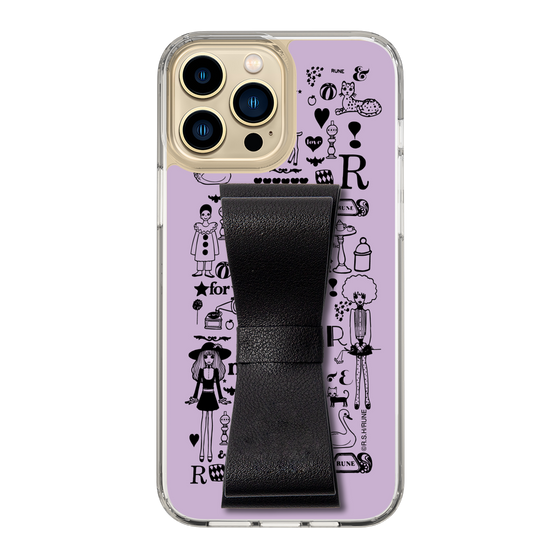Slim Protection Case - STAND & RING RIBBON Black［ Rune Naito - RUNE Girl Retro & Modern - Purple ］