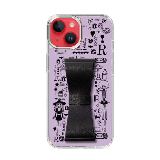 Slim Protection Case - STAND & RING RIBBON Black［ Rune Naito - RUNE Girl Retro & Modern - Purple ］