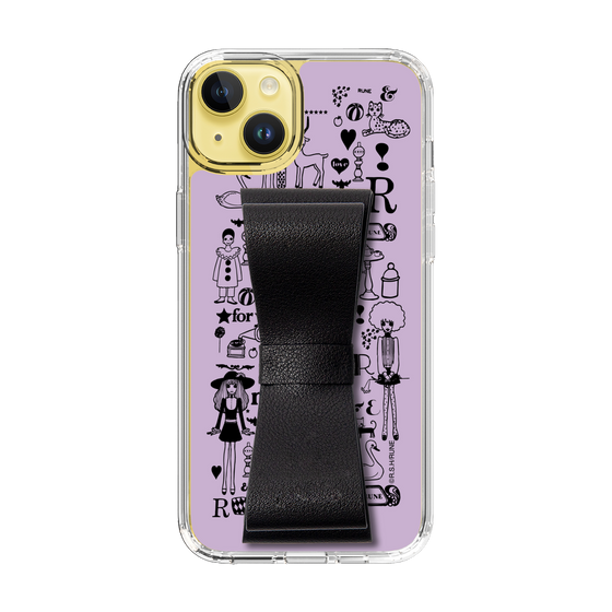 Slim Protection Case - STAND & RING RIBBON Black［ Rune Naito - RUNE Girl Retro & Modern - Purple ］