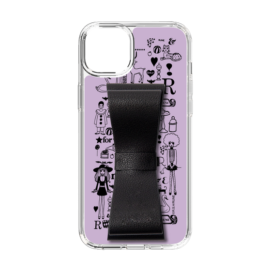 Slim Protection Case - STAND & RING RIBBON Black［ Rune Naito - RUNE Girl Retro & Modern - Purple ］