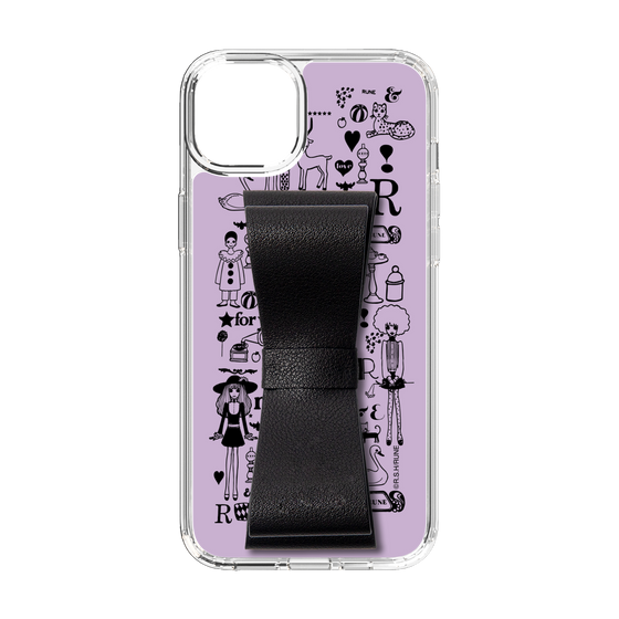 Slim Protection Case - STAND & RING RIBBON Black［ Rune Naito - RUNE Girl Retro & Modern - Purple ］