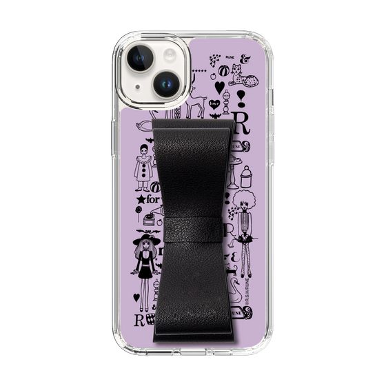 Slim Protection Case - STAND & RING RIBBON Black［ Rune Naito - RUNE Girl Retro & Modern - Purple ］