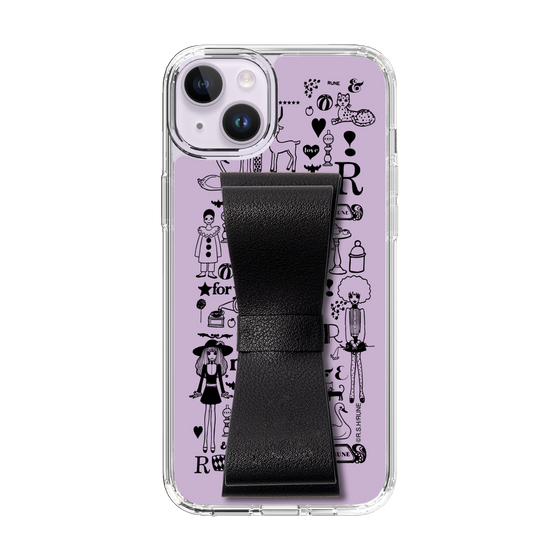 Slim Protection Case - STAND & RING RIBBON Black［ Rune Naito - RUNE Girl Retro & Modern - Purple ］