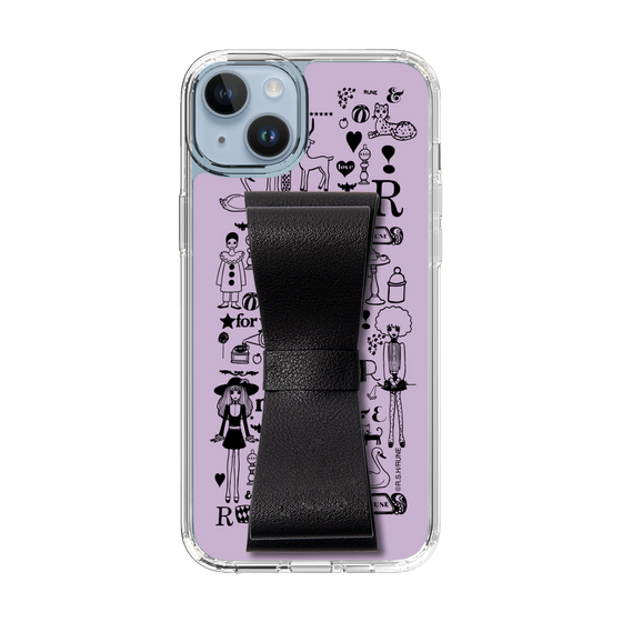 Slim Protection Case - STAND & RING RIBBON Black［ Rune Naito - RUNE Girl Retro & Modern - Purple ］