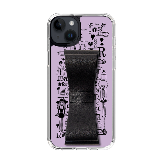 Slim Protection Case - STAND & RING RIBBON Black［ Rune Naito - RUNE Girl Retro & Modern - Purple ］