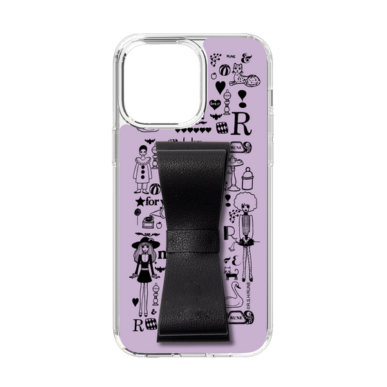 Slim Protection Case - STAND & RING RIBBON Black［ Rune Naito - RUNE Girl Retro & Modern - Purple ］