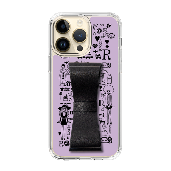 Slim Protection Case - STAND & RING RIBBON Black［ Rune Naito - RUNE Girl Retro & Modern - Purple ］