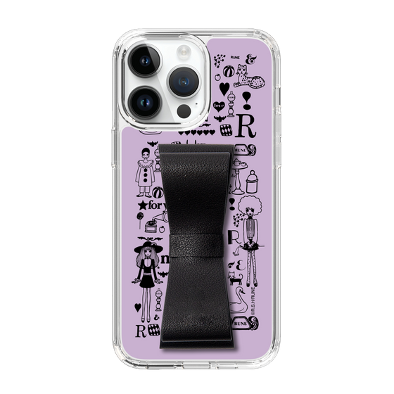 Slim Protection Case - STAND & RING RIBBON Black［ Rune Naito - RUNE Girl Retro & Modern - Purple ］