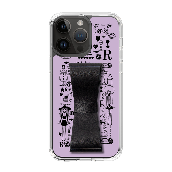 Slim Protection Case - STAND & RING RIBBON Black［ Rune Naito - RUNE Girl Retro & Modern - Purple ］