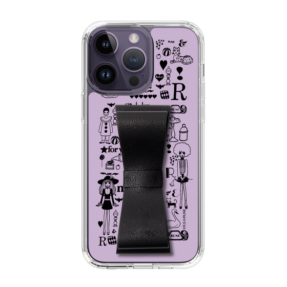 Slim Protection Case - STAND & RING RIBBON Black［ Rune Naito - RUNE Girl Retro & Modern - Purple ］