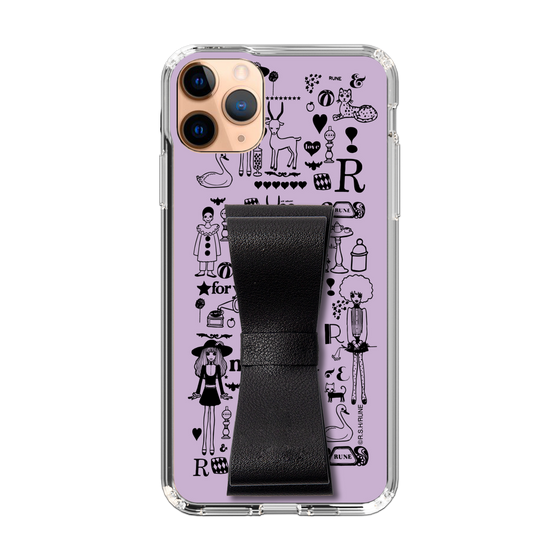 Slim Protection Case - STAND & RING RIBBON Black［ Rune Naito - RUNE Girl Retro & Modern - Purple ］