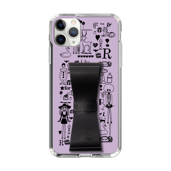 Slim Protection Case - STAND & RING RIBBON Black［ Rune Naito - RUNE Girl Retro & Modern - Purple ］