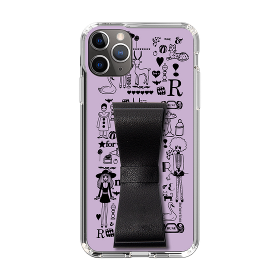 Slim Protection Case - STAND & RING RIBBON Black［ Rune Naito - RUNE Girl Retro & Modern - Purple ］