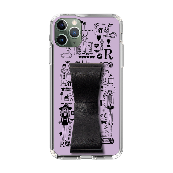 Slim Protection Case - STAND & RING RIBBON Black［ Rune Naito - RUNE Girl Retro & Modern - Purple ］