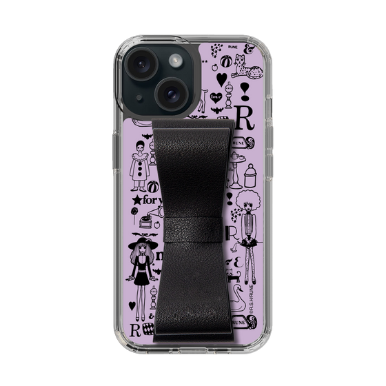 Slim Protection Case - STAND & RING RIBBON Black［ Rune Naito - RUNE Girl Retro & Modern - Purple ］
