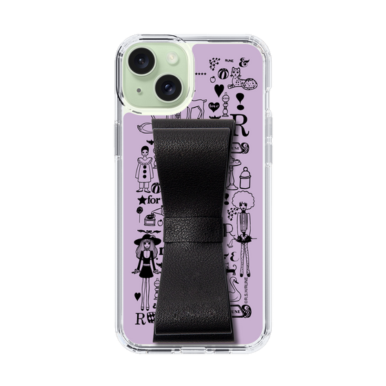 Slim Protection Case - STAND & RING RIBBON Black［ Rune Naito - RUNE Girl Retro & Modern - Purple ］