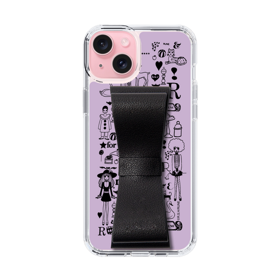 Slim Protection Case - STAND & RING RIBBON Black［ Rune Naito - RUNE Girl Retro & Modern - Purple ］