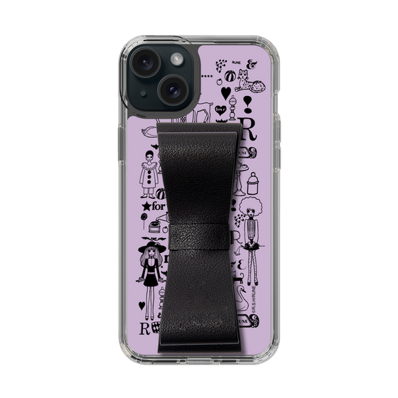 Slim Protection Case - STAND & RING RIBBON Black［ Rune Naito - RUNE Girl Retro & Modern - Purple ］