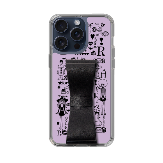 Slim Protection Case - STAND & RING RIBBON Black［ Rune Naito - RUNE Girl Retro & Modern - Purple ］