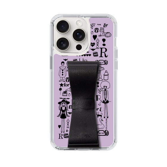 Slim Protection Case - STAND & RING RIBBON Black［ Rune Naito - RUNE Girl Retro & Modern - Purple ］
