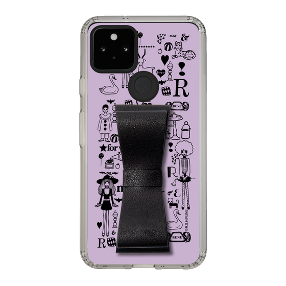 Slim Protection Case - STAND & RING RIBBON Black［ Rune Naito - RUNE Girl Retro & Modern - Purple ］
