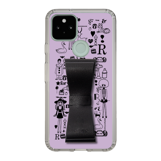 Slim Protection Case - STAND & RING RIBBON Black［ Rune Naito - RUNE Girl Retro & Modern - Purple ］