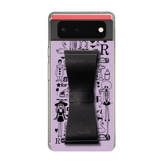 Slim Protection Case - STAND & RING RIBBON Black［ Rune Naito - RUNE Girl Retro & Modern - Purple ］