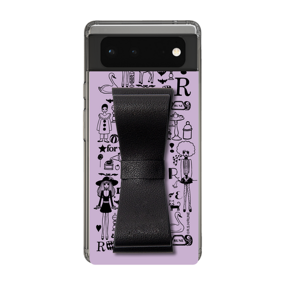 Slim Protection Case - STAND & RING RIBBON Black［ Rune Naito - RUNE Girl Retro & Modern - Purple ］