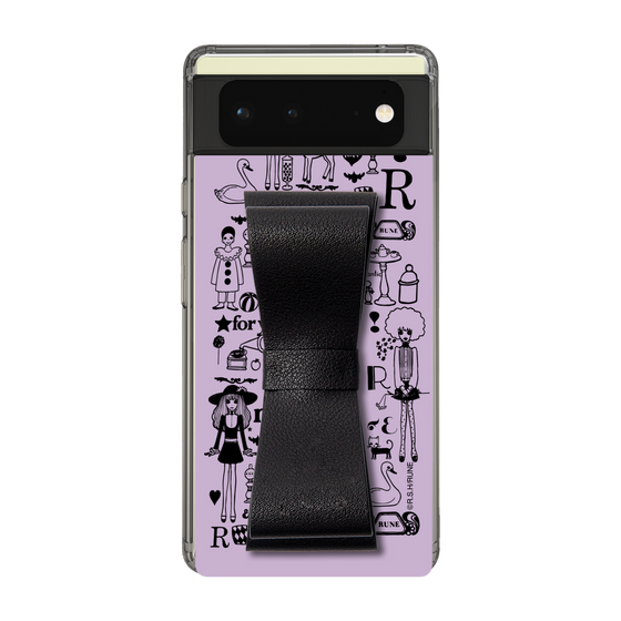 Slim Protection Case - STAND & RING RIBBON Black［ Rune Naito - RUNE Girl Retro & Modern - Purple ］