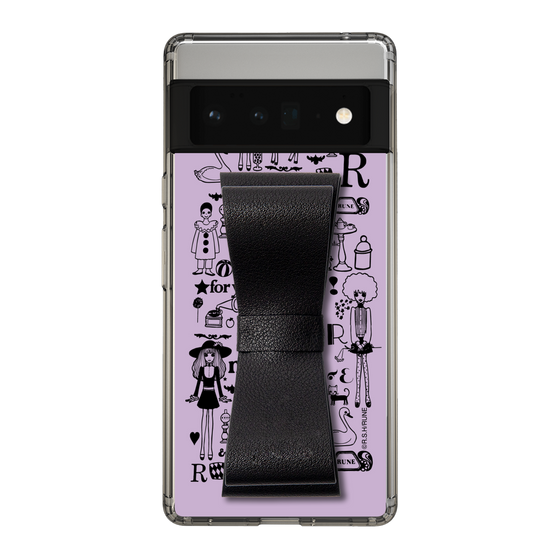 Slim Protection Case - STAND & RING RIBBON Black［ Rune Naito - RUNE Girl Retro & Modern - Purple ］