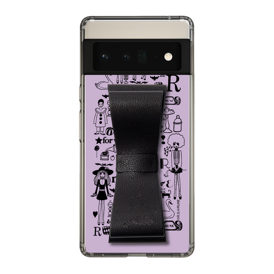 Slim Protection Case - STAND & RING RIBBON Black［ Rune Naito - RUNE Girl Retro & Modern - Purple ］