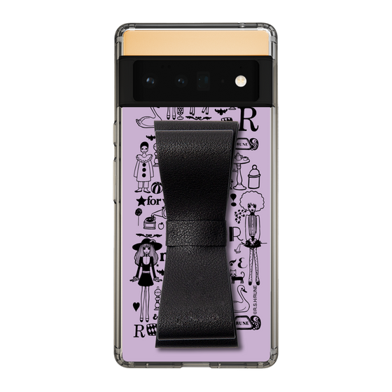 Slim Protection Case - STAND & RING RIBBON Black［ Rune Naito - RUNE Girl Retro & Modern - Purple ］