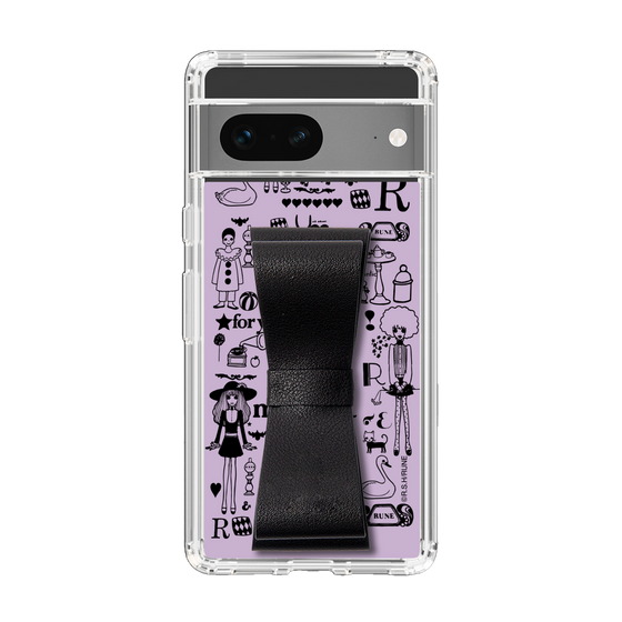Slim Protection Case - STAND & RING RIBBON Black［ Rune Naito - RUNE Girl Retro & Modern - Purple ］