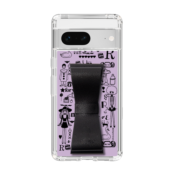 Slim Protection Case - STAND & RING RIBBON Black［ Rune Naito - RUNE Girl Retro & Modern - Purple ］