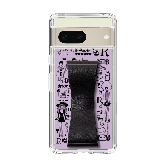 Slim Protection Case - STAND & RING RIBBON Black［ Rune Naito - RUNE Girl Retro & Modern - Purple ］