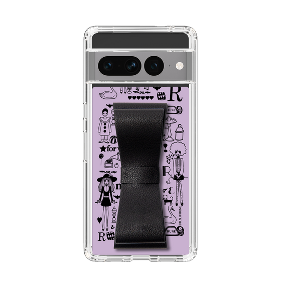 Slim Protection Case - STAND & RING RIBBON Black［ Rune Naito - RUNE Girl Retro & Modern - Purple ］