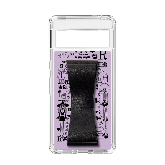Slim Protection Case - STAND & RING RIBBON Black［ Rune Naito - RUNE Girl Retro & Modern - Purple ］