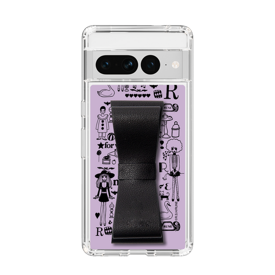 Slim Protection Case - STAND & RING RIBBON Black［ Rune Naito - RUNE Girl Retro & Modern - Purple ］