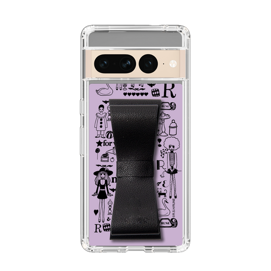 Slim Protection Case - STAND & RING RIBBON Black［ Rune Naito - RUNE Girl Retro & Modern - Purple ］