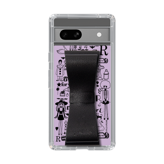 Slim Protection Case - STAND & RING RIBBON Black［ Rune Naito - RUNE Girl Retro & Modern - Purple ］