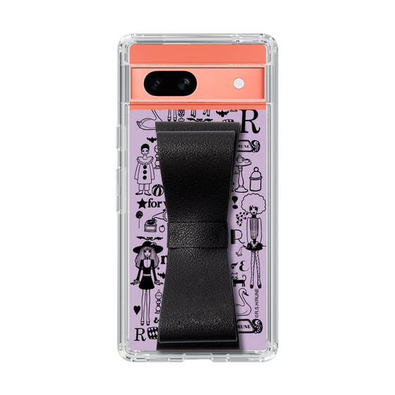 Slim Protection Case - STAND & RING RIBBON Black［ Rune Naito - RUNE Girl Retro & Modern - Purple ］