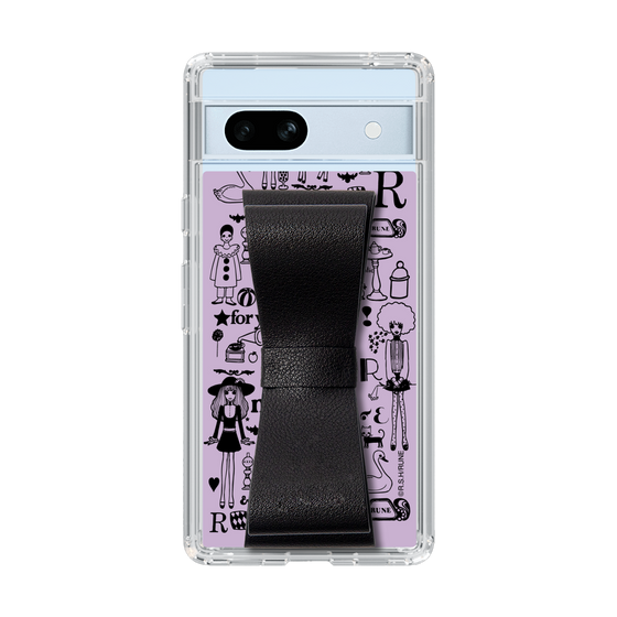 Slim Protection Case - STAND & RING RIBBON Black［ Rune Naito - RUNE Girl Retro & Modern - Purple ］