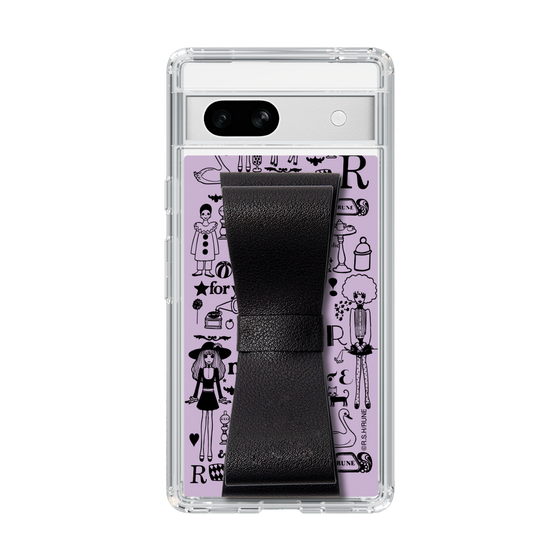 Slim Protection Case - STAND & RING RIBBON Black［ Rune Naito - RUNE Girl Retro & Modern - Purple ］