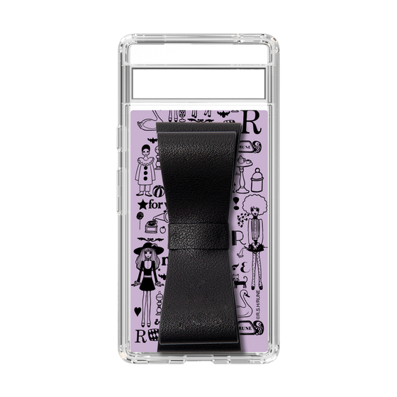 Slim Protection Case - STAND & RING RIBBON Black［ Rune Naito - RUNE Girl Retro & Modern - Purple ］