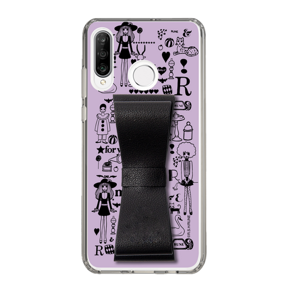 Slim Protection Case - STAND & RING RIBBON Black［ Rune Naito - RUNE Girl Retro & Modern - Purple ］